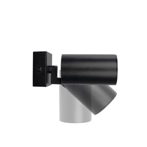 kelvo® SPOTA KLV-101-0134-V2 Κινούμενο Φωτιστικό Σποτ Τοίχου για Λάμπα MR16 με Ντουί GU10 AC 220-240V IP20 – Μαύρο Ματ – Μ7 x Π6 x Υ14cm