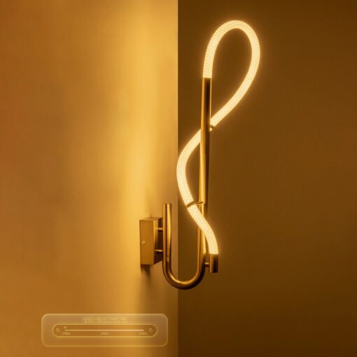 kelvo® GLOW KLV-101-0148-V2 Φωτιστικό Τοίχου / Απλίκα LED 18W 1800lm 360° AC 220-240V IP20 Ρυθμιζόμενο Λευκό CCT με On/Off 2700K/4500K/6000K – Lumileds SMD Chip – Χρυσό Πλατίνα – Μ65 x Π30 x Υ30cm – 3 Χρόνια Εγγύηση