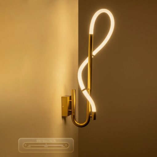 kelvo® GLOW KLV-101-0148-V2 Φωτιστικό Τοίχου / Απλίκα LED 18W 1800lm 360° AC 220-240V IP20 Ρυθμιζόμενο Λευκό CCT με On/Off 2700K/4500K/6000K – Lumileds SMD Chip – Χρυσό Πλατίνα – Μ65 x Π30 x Υ30cm – 3 Χρόνια Εγγύηση