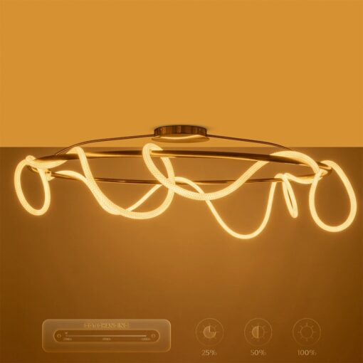 kelvo® GLOW KLV-101-0151 Φωτιστικό Οροφής LED 89W 8900lm 360° AC 220-240V IP20 Ρυθμιζόμενο Λευκό CCT με Χειριστήριο από 2700K έως 6000K Dimmable – Lumileds SMD Chip – Χρυσό Πλατίνα – Μ150 x Π150 x Υ30cm – 3 Χρόνια Εγγύηση