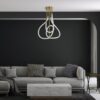 kelvo® GLOW KLV-101-0152 Φωτιστικό Οροφής LED 40W 4000lm 360° AC 220-240V IP20 Ρυθμιζόμενο Λευκό CCT με Χειριστήριο από 2700K έως 6000K Dimmable – Lumileds SMD Chip – Χρυσό Πλατίνα – Μ50 x Π50 x Υ70cm – 3 Χρόνια Εγγύηση