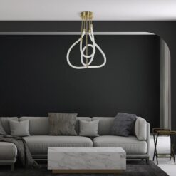 kelvo® GLOW KLV-101-0152 Φωτιστικό Οροφής LED 40W 4000lm 360° AC 220-240V IP20 Ρυθμιζόμενο Λευκό CCT με Χειριστήριο από 2700K έως 6000K Dimmable – Lumileds SMD Chip – Χρυσό Πλατίνα – Μ50 x Π50 x Υ70cm – 3 Χρόνια Εγγύηση