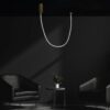 kelvo® GLOW KLV-101-0155 Κρεμαστό Φωτιστικό Οροφής LED 27W 2700lm 360° AC 220-240V IP20 Ρυθμιζόμενο Λευκό CCT με Χειριστήριο από 2700K έως 6000K Dimmable – Lumileds SMD Chip – Χρυσό Πλατίνα – Μ90 x Π9 x Υ95cm – 3 Χρόνια Εγγύηση