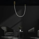 kelvo® GLOW KLV-101-0155 Κρεμαστό Φωτιστικό Οροφής LED 27W 2700lm 360° AC 220-240V IP20 Ρυθμιζόμενο Λευκό CCT με Χειριστήριο από 2700K έως 6000K Dimmable – Lumileds SMD Chip – Χρυσό Πλατίνα – Μ90 x Π9 x Υ95cm – 3 Χρόνια Εγγύηση