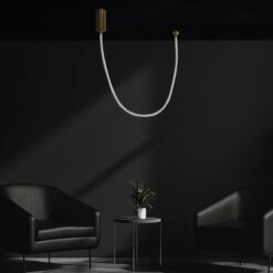 kelvo® GLOW KLV-101-0155 Κρεμαστό Φωτιστικό Οροφής LED 27W 2700lm 360° AC 220-240V IP20 Ρυθμιζόμενο Λευκό CCT με Χειριστήριο από 2700K έως 6000K Dimmable – Lumileds SMD Chip – Χρυσό Πλατίνα – Μ90 x Π9 x Υ95cm – 3 Χρόνια Εγγύηση