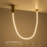 kelvo® GLOW KLV-101-0155 Κρεμαστό Φωτιστικό Οροφής LED 27W 2700lm 360° AC 220-240V IP20 Ρυθμιζόμενο Λευκό CCT με Χειριστήριο από 2700K έως 6000K Dimmable – Lumileds SMD Chip – Χρυσό Πλατίνα – Μ90 x Π9 x Υ95cm – 3 Χρόνια Εγγύηση