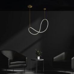 kelvo® GLOW KLV-101-0156 Κρεμαστό Φωτιστικό Οροφής LED 34W 3400lm 360° AC 220-240V IP20 Ρυθμιζόμενο Λευκό CCT με Χειριστήριο από 2700K έως 6000K Dimmable – Lumileds SMD Chip – Χρυσό Πλατίνα – Μ20 x Π35 x Υ120cm – 3 Χρόνια Εγγύηση
