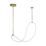 kelvo® GLOW KLV-101-0156 Κρεμαστό Φωτιστικό Οροφής LED 34W 3400lm 360° AC 220-240V IP20 Ρυθμιζόμενο Λευκό CCT με Χειριστήριο από 2700K έως 6000K Dimmable – Lumileds SMD Chip – Χρυσό Πλατίνα – Μ20 x Π35 x Υ120cm – 3 Χρόνια Εγγύηση