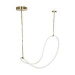 kelvo® GLOW KLV-101-0156 Κρεμαστό Φωτιστικό Οροφής LED 34W 3400lm 360° AC 220-240V IP20 Ρυθμιζόμενο Λευκό CCT με Χειριστήριο από 2700K έως 6000K Dimmable – Lumileds SMD Chip – Χρυσό Πλατίνα – Μ20 x Π35 x Υ120cm – 3 Χρόνια Εγγύηση