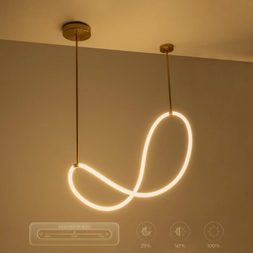 kelvo® GLOW KLV-101-0156 Κρεμαστό Φωτιστικό Οροφής LED 34W 3400lm 360° AC 220-240V IP20 Ρυθμιζόμενο Λευκό CCT με Χειριστήριο από 2700K έως 6000K Dimmable – Lumileds SMD Chip – Χρυσό Πλατίνα – Μ20 x Π35 x Υ120cm – 3 Χρόνια Εγγύηση