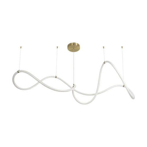 kelvo® GLOW KLV-101-0157 Κρεμαστό Φωτιστικό Οροφής LED 65W 6500lm 360° AC 220-240V IP20 Ρυθμιζόμενο Λευκό CCT με Χειριστήριο από 2700K έως 6000K Dimmable – Lumileds SMD Chip – Σατινέ Χρυσό Βούρτσας – Μ150 x Π70 x Υ90cm – 3 Χρόνια Εγγύηση
