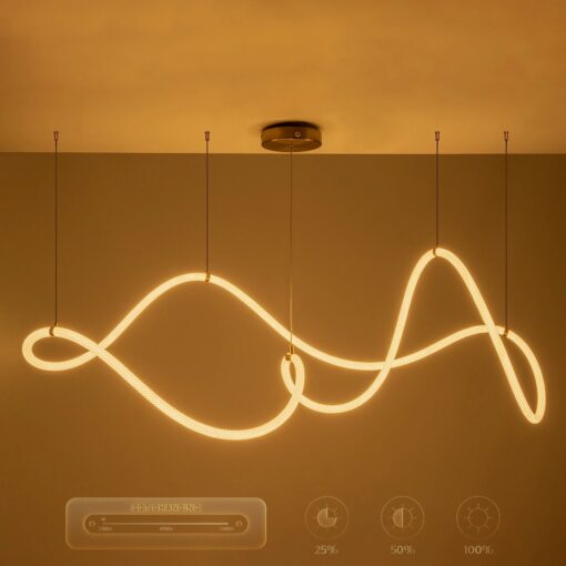 kelvo® GLOW KLV-101-0157 Κρεμαστό Φωτιστικό Οροφής LED 65W 6500lm 360° AC 220-240V IP20 Ρυθμιζόμενο Λευκό CCT με Χειριστήριο από 2700K έως 6000K Dimmable – Lumileds SMD Chip – Σατινέ Χρυσό Βούρτσας – Μ150 x Π70 x Υ90cm – 3 Χρόνια Εγγύηση