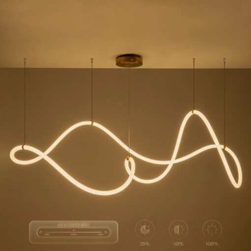 kelvo® GLOW KLV-101-0157 Κρεμαστό Φωτιστικό Οροφής LED 65W 6500lm 360° AC 220-240V IP20 Ρυθμιζόμενο Λευκό CCT με Χειριστήριο από 2700K έως 6000K Dimmable – Lumileds SMD Chip – Σατινέ Χρυσό Βούρτσας – Μ150 x Π70 x Υ90cm – 3 Χρόνια Εγγύηση