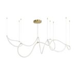 kelvo® GLOW KLV-101-0158 Κρεμαστό Φωτιστικό Οροφής LED 105W 10500lm 360° AC 220-240V IP20 Ρυθμιζόμενο Λευκό CCT με Χειριστήριο από 2700K έως 6000K Dimmable – Lumileds SMD Chip – Χρυσό Πλατίνα – Μ180 x Π180 x Υ110cm – 3 Χρόνια Εγγύηση