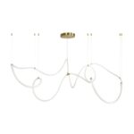 kelvo® GLOW KLV-101-0158 Κρεμαστό Φωτιστικό Οροφής LED 105W 10500lm 360° AC 220-240V IP20 Ρυθμιζόμενο Λευκό CCT με Χειριστήριο από 2700K έως 6000K Dimmable – Lumileds SMD Chip – Χρυσό Πλατίνα – Μ180 x Π180 x Υ110cm – 3 Χρόνια Εγγύηση