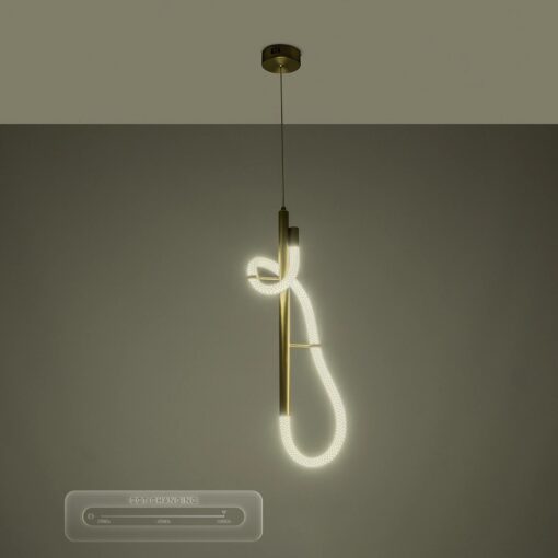 kelvo® GLOW KLV-101-0159 Κρεμαστό Φωτιστικό Οροφής LED 24W 2400lm 360° AC 220-240V IP20 Ρυθμιζόμενο Λευκό CCT με On/Off 2700K/4500K/6000K – Lumileds SMD Chip – Χρυσό Πλατίνα – Μ24 x Π10 x Υ62cm – 3 Χρόνια Εγγύηση