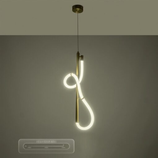 kelvo® GLOW KLV-101-0160 Κρεμαστό Φωτιστικό Οροφής LED 24W 2400lm 360° AC 220-240V IP20 Ρυθμιζόμενο Λευκό CCT με On/Off 2700K/4500K/6000K – Lumileds SMD Chip – Χρυσό Πλατίνα – Μ30 x Π17 x Υ66cm – 3 Χρόνια Εγγύηση