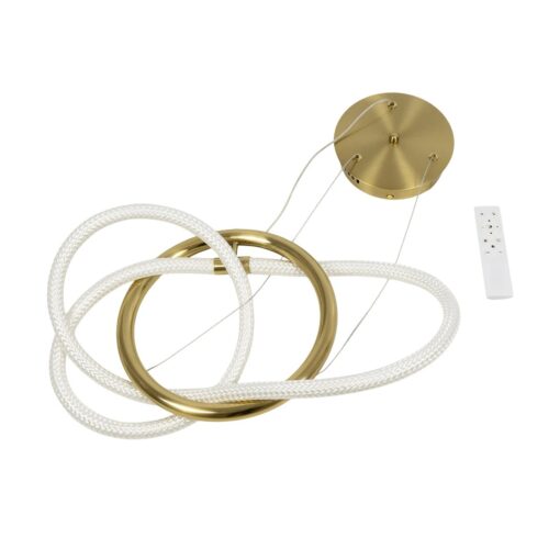 kelvo® GLOW KLV-101-0161 Κρεμαστό Φωτιστικό Οροφής LED 30W 3000lm 360° AC 220-240V IP20 Ρυθμιζόμενο Λευκό CCT με Χειριστήριο από 2700K έως 6000K Dimmable – Lumileds SMD Chip – Χρυσό Πλατίνα – Μ40 x Π40 x Υ30cm – 3 Χρόνια Εγγύηση
