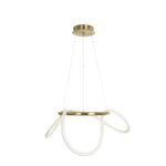 kelvo® GLOW KLV-101-0162 Κρεμαστό Φωτιστικό Οροφής LED 36W 3600lm 360° AC 220-240V IP20 Ρυθμιζόμενο Λευκό CCT με Χειριστήριο από 2700K έως 6000K Dimmable – Lumileds SMD Chip – Χρυσό Πλατίνα – Μ70 x Π70 x Υ40cm – 3 Χρόνια Εγγύηση