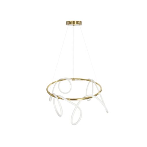kelvo® GLOW KLV-101-0164 Κρεμαστό Φωτιστικό Οροφής LED 69W 6900lm 360° AC 220-240V IP20 Ρυθμιζόμενο Λευκό CCT με Χειριστήριο από 2700K έως 6000K Dimmable – Lumileds SMD Chip – Χρυσό Πλατίνα – Μ100 x Π100 x Υ40cm – 3 Χρόνια Εγγύηση