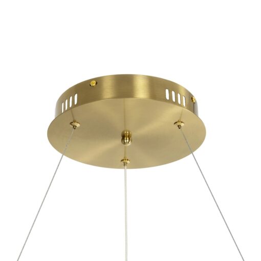kelvo® GLOW KLV-101-0164 Κρεμαστό Φωτιστικό Οροφής LED 69W 6900lm 360° AC 220-240V IP20 Ρυθμιζόμενο Λευκό CCT με Χειριστήριο από 2700K έως 6000K Dimmable – Lumileds SMD Chip – Χρυσό Πλατίνα – Μ100 x Π100 x Υ40cm – 3 Χρόνια Εγγύηση