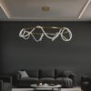 kelvo® GLOW KLV-101-0165 Κρεμαστό Φωτιστικό Οροφής LED 100W 10000lm 360° AC 220-240V IP20 Ρυθμιζόμενο Λευκό CCT με Χειριστήριο από 2700K έως 6000K Dimmable – Lumileds SMD Chip – Χρυσό Πλατίνα – Μ150 x Π150 x Υ100cm – 3 Χρόνια Εγγύηση
