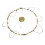 kelvo® GLOW KLV-101-0165 Κρεμαστό Φωτιστικό Οροφής LED 100W 10000lm 360° AC 220-240V IP20 Ρυθμιζόμενο Λευκό CCT με Χειριστήριο από 2700K έως 6000K Dimmable – Lumileds SMD Chip – Χρυσό Πλατίνα – Μ150 x Π150 x Υ100cm – 3 Χρόνια Εγγύηση