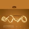 kelvo® GLOW KLV-101-0165 Κρεμαστό Φωτιστικό Οροφής LED 100W 10000lm 360° AC 220-240V IP20 Ρυθμιζόμενο Λευκό CCT με Χειριστήριο από 2700K έως 6000K Dimmable – Lumileds SMD Chip – Χρυσό Πλατίνα – Μ150 x Π150 x Υ100cm – 3 Χρόνια Εγγύηση