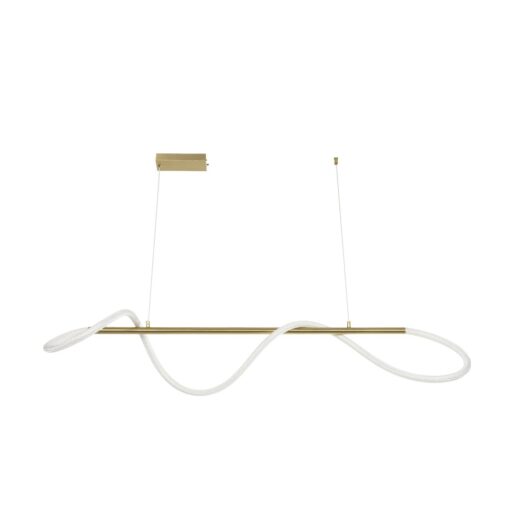 kelvo® GLOW KLV-101-0166 Κρεμαστό Φωτιστικό Οροφής LED 34W 3400lm 360° AC 220-240V IP20 Ρυθμιζόμενο Λευκό CCT με Χειριστήριο από 2700K έως 6000K Dimmable – Lumileds SMD Chip – Χρυσό Πλατίνα – Μ140 x Π40 x Υ30cm – 3 Χρόνια Εγγύηση