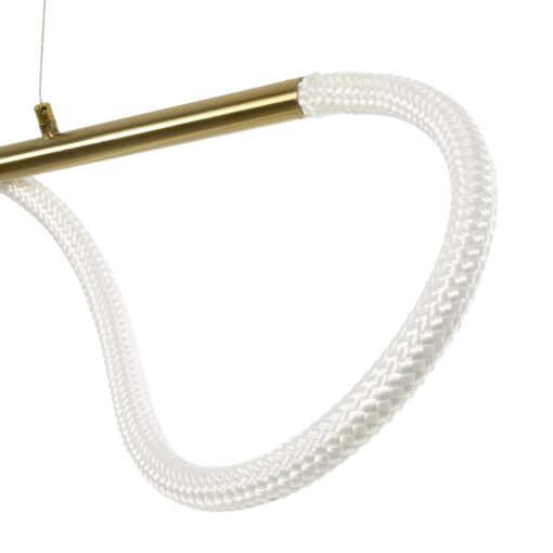 kelvo® GLOW KLV-101-0166 Κρεμαστό Φωτιστικό Οροφής LED 34W 3400lm 360° AC 220-240V IP20 Ρυθμιζόμενο Λευκό CCT με Χειριστήριο από 2700K έως 6000K Dimmable – Lumileds SMD Chip – Χρυσό Πλατίνα – Μ140 x Π40 x Υ30cm – 3 Χρόνια Εγγύηση