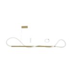 kelvo® GLOW KLV-101-0166 Κρεμαστό Φωτιστικό Οροφής LED 34W 3400lm 360° AC 220-240V IP20 Ρυθμιζόμενο Λευκό CCT με Χειριστήριο από 2700K έως 6000K Dimmable – Lumileds SMD Chip – Χρυσό Πλατίνα – Μ140 x Π40 x Υ30cm – 3 Χρόνια Εγγύηση