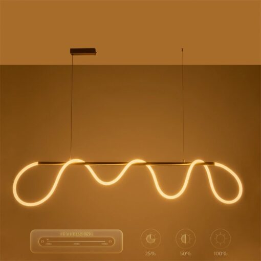kelvo® GLOW KLV-101-0167 Κρεμαστό Φωτιστικό Οροφής LED 45W 4500lm 360° AC 220-240V IP20 Ρυθμιζόμενο Λευκό CCT με Χειριστήριο από 2700K έως 6000K Dimmable – Lumileds SMD Chip – Χρυσό Πλατίνα – Μ180 x Π30 x Υ40cm – 3 Χρόνια Εγγύηση