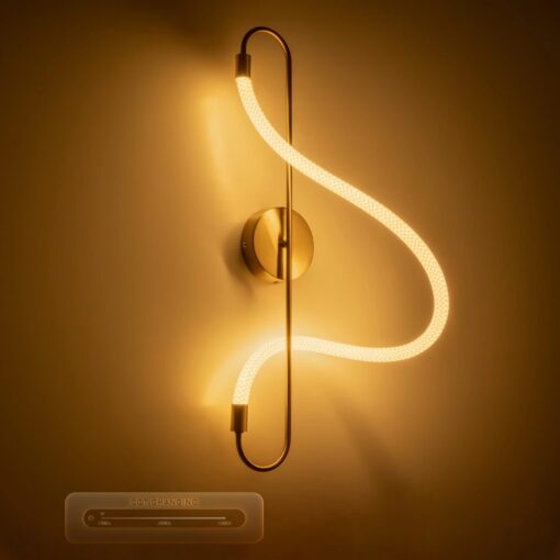 kelvo® GLOW KLV-101-0169 Φωτιστικό Τοίχου / Απλίκα LED 18W 1800lm 360° AC 220-240V IP20 Ρυθμιζόμενο Λευκό CCT με On/Off 2700K/4500K/6000K – Lumileds SMD Chip – Χρυσό Πλατίνα – Μ30 x Π15 x Υ70cm – 3 Χρόνια Εγγύηση