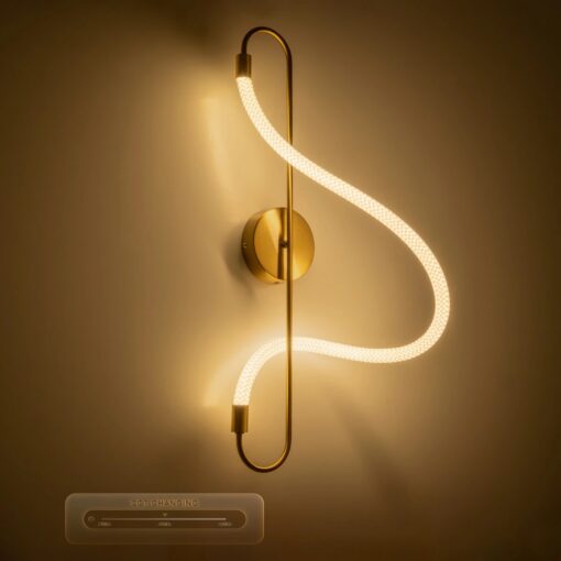 kelvo® GLOW KLV-101-0169 Φωτιστικό Τοίχου / Απλίκα LED 18W 1800lm 360° AC 220-240V IP20 Ρυθμιζόμενο Λευκό CCT με On/Off 2700K/4500K/6000K – Lumileds SMD Chip – Χρυσό Πλατίνα – Μ30 x Π15 x Υ70cm – 3 Χρόνια Εγγύηση
