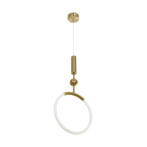 kelvo® GLOW KLV-101-0175 Κρεμαστό Φωτιστικό Οροφής LED 18W 1800lm 360° AC 220-240V IP20 Ρυθμιζόμενο Λευκό CCT με On/Off 2700K/4500K/6000K – Lumileds SMD Chip – Χρυσό Πλατίνα – Μ30 x Π6 x Υ60cm – 3 Χρόνια Εγγύηση