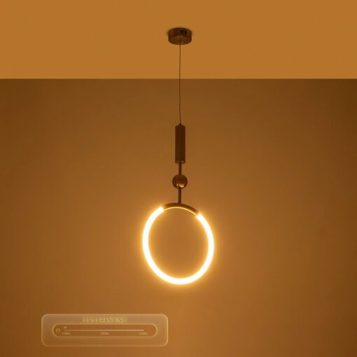 kelvo® GLOW KLV-101-0175 Κρεμαστό Φωτιστικό Οροφής LED 18W 1800lm 360° AC 220-240V IP20 Ρυθμιζόμενο Λευκό CCT με On/Off 2700K/4500K/6000K – Lumileds SMD Chip – Χρυσό Πλατίνα – Μ30 x Π6 x Υ60cm – 3 Χρόνια Εγγύηση