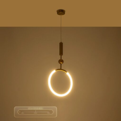 kelvo® GLOW KLV-101-0175 Κρεμαστό Φωτιστικό Οροφής LED 18W 1800lm 360° AC 220-240V IP20 Ρυθμιζόμενο Λευκό CCT με On/Off 2700K/4500K/6000K – Lumileds SMD Chip – Χρυσό Πλατίνα – Μ30 x Π6 x Υ60cm – 3 Χρόνια Εγγύηση