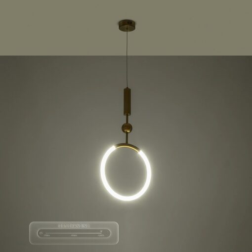 kelvo® GLOW KLV-101-0175 Κρεμαστό Φωτιστικό Οροφής LED 18W 1800lm 360° AC 220-240V IP20 Ρυθμιζόμενο Λευκό CCT με On/Off 2700K/4500K/6000K – Lumileds SMD Chip – Χρυσό Πλατίνα – Μ30 x Π6 x Υ60cm – 3 Χρόνια Εγγύηση