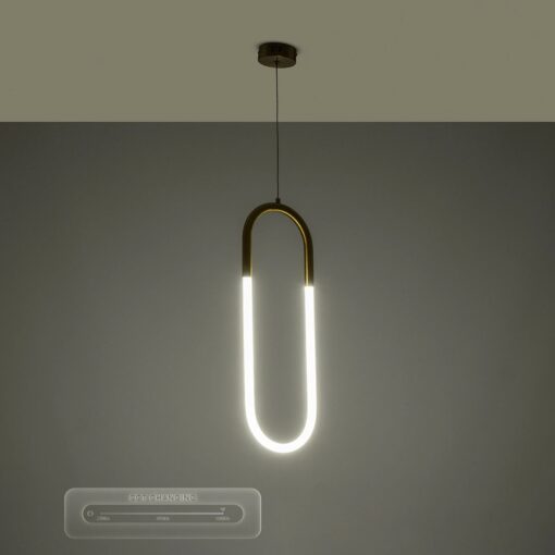 kelvo® GLOW KLV-101-0176 Κρεμαστό Φωτιστικό Οροφής LED 18W 1800lm 360° AC 220-240V IP20 Ρυθμιζόμενο Λευκό CCT με On/Off 2700K/4500K/6000K – Lumileds SMD Chip – Χρυσό Πλατίνα – Μ20 x Π2.5 x Υ60cm – 3 Χρόνια Εγγύηση