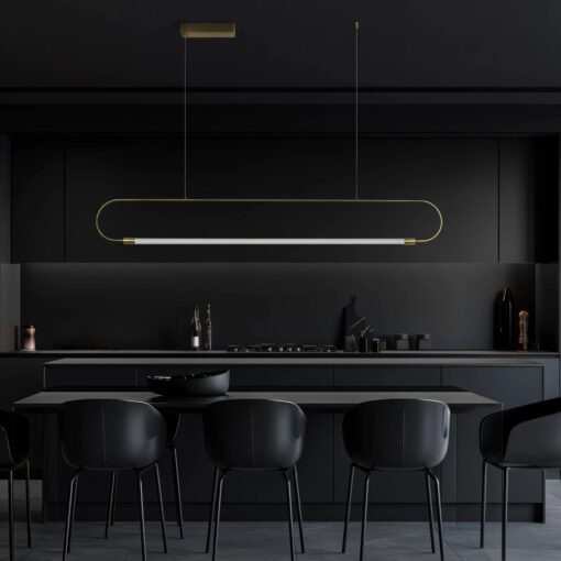 kelvo® GLOW KLV-101-0177 Κρεμαστό Φωτιστικό Οροφής LED 15W 1500lm 360° AC 220-240V IP20 Ρυθμιζόμενο Λευκό CCT με Χειριστήριο από 2700K έως 6000K Dimmable – Lumileds SMD Chip – Χρυσό Πλατίνα – Μ120 x Π3 x Υ17cm – 3 Χρόνια Εγγύηση