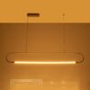 kelvo® GLOW KLV-101-0177 Κρεμαστό Φωτιστικό Οροφής LED 15W 1500lm 360° AC 220-240V IP20 Ρυθμιζόμενο Λευκό CCT με Χειριστήριο από 2700K έως 6000K Dimmable – Lumileds SMD Chip – Χρυσό Πλατίνα – Μ120 x Π3 x Υ17cm – 3 Χρόνια Εγγύηση