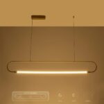 kelvo® GLOW KLV-101-0177 Κρεμαστό Φωτιστικό Οροφής LED 15W 1500lm 360° AC 220-240V IP20 Ρυθμιζόμενο Λευκό CCT με Χειριστήριο από 2700K έως 6000K Dimmable – Lumileds SMD Chip – Χρυσό Πλατίνα – Μ120 x Π3 x Υ17cm – 3 Χρόνια Εγγύηση