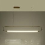 kelvo® GLOW KLV-101-0177 Κρεμαστό Φωτιστικό Οροφής LED 15W 1500lm 360° AC 220-240V IP20 Ρυθμιζόμενο Λευκό CCT με Χειριστήριο από 2700K έως 6000K Dimmable – Lumileds SMD Chip – Χρυσό Πλατίνα – Μ120 x Π3 x Υ17cm – 3 Χρόνια Εγγύηση