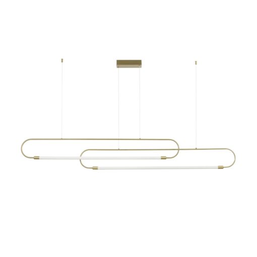 kelvo® GLOW KLV-101-0178 Κρεμαστό Φωτιστικό Οροφής LED 28W 2800lm 360° AC 220-240V IP20 Ρυθμιζόμενο Λευκό CCT με Χειριστήριο από 2700K έως 6000K Dimmable – Lumileds SMD Chip – Χρυσό Πλατίνα – Μ167 x Π7 x Υ24cm – 3 Χρόνια Εγγύηση