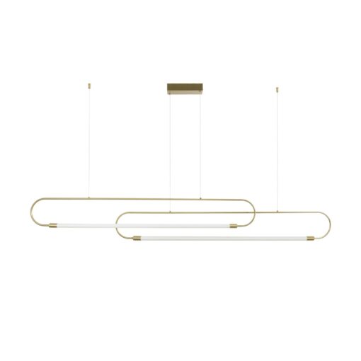 kelvo® GLOW KLV-101-0178 Κρεμαστό Φωτιστικό Οροφής LED 28W 2800lm 360° AC 220-240V IP20 Ρυθμιζόμενο Λευκό CCT με Χειριστήριο από 2700K έως 6000K Dimmable – Lumileds SMD Chip – Χρυσό Πλατίνα – Μ167 x Π7 x Υ24cm – 3 Χρόνια Εγγύηση
