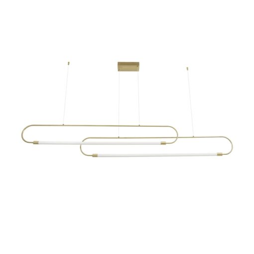 kelvo® GLOW KLV-101-0178 Κρεμαστό Φωτιστικό Οροφής LED 28W 2800lm 360° AC 220-240V IP20 Ρυθμιζόμενο Λευκό CCT με Χειριστήριο από 2700K έως 6000K Dimmable – Lumileds SMD Chip – Χρυσό Πλατίνα – Μ167 x Π7 x Υ24cm – 3 Χρόνια Εγγύηση