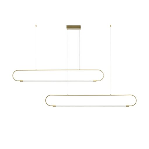 kelvo® GLOW KLV-101-0178 Κρεμαστό Φωτιστικό Οροφής LED 28W 2800lm 360° AC 220-240V IP20 Ρυθμιζόμενο Λευκό CCT με Χειριστήριο από 2700K έως 6000K Dimmable – Lumileds SMD Chip – Χρυσό Πλατίνα – Μ167 x Π7 x Υ24cm – 3 Χρόνια Εγγύηση