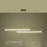 kelvo® GLOW KLV-101-0178 Κρεμαστό Φωτιστικό Οροφής LED 28W 2800lm 360° AC 220-240V IP20 Ρυθμιζόμενο Λευκό CCT με Χειριστήριο από 2700K έως 6000K Dimmable – Lumileds SMD Chip – Χρυσό Πλατίνα – Μ167 x Π7 x Υ24cm – 3 Χρόνια Εγγύηση