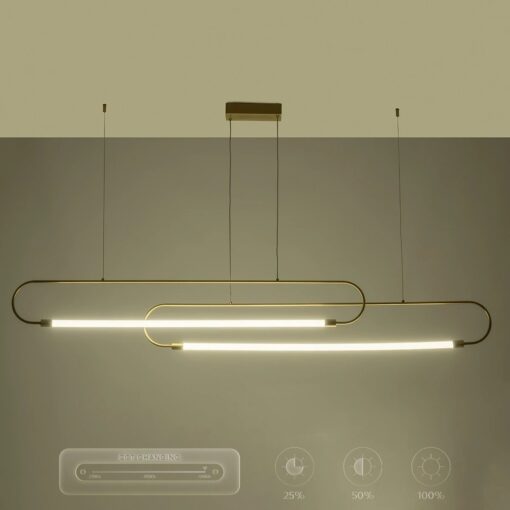 kelvo® GLOW KLV-101-0178 Κρεμαστό Φωτιστικό Οροφής LED 28W 2800lm 360° AC 220-240V IP20 Ρυθμιζόμενο Λευκό CCT με Χειριστήριο από 2700K έως 6000K Dimmable – Lumileds SMD Chip – Χρυσό Πλατίνα – Μ167 x Π7 x Υ24cm – 3 Χρόνια Εγγύηση