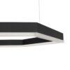 kelvo® LEXAGON KLV-101-0179 Κρεμαστό Φωτιστικό Οροφής LED 120W 12000lm 200° AC 220-240V IP20 Ρυθμιζόμενο Λευκό CCT με Χειριστήριο από 2700K έως 6000K Dimmable – Lumileds SMD Chip – Μαύρο Ματ – Μ110 x Π90 x Υ110cm – 3 Χρόνια Εγγύηση